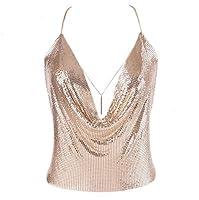 Algopix Similar Product 15 - Gold Sexy Tops for Women Sparkly Deep V