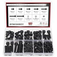 Algopix Similar Product 8 - DYWISHKEY 127 Pieces M6 Black Screws