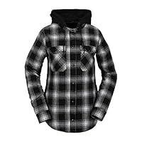 Algopix Similar Product 11 - Volcom Womens Hooded Yarn Dye Flannel