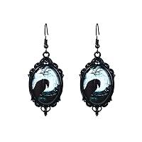 Algopix Similar Product 4 - Gothic Raven Earrings for Women Vintage