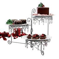 Algopix Similar Product 9 - Beaded 3Tier Silver tone Swivel Server