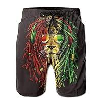 Algopix Similar Product 14 - YPTBST Mens Reggae Rasta Lion Swim