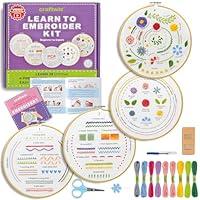 Algopix Similar Product 2 - Craftwiz 4 Set Starter Embroidery Kit