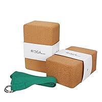 Algopix Similar Product 14 - JBM Yoga Blocks 2 Pack with Strap Cork