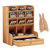 Algopix Similar Product 9 - Marbrasse Wooden Desk Organizer