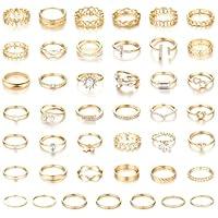 Algopix Similar Product 12 - CHICUTIE 43Pcs Gold Knuckle Rings Set