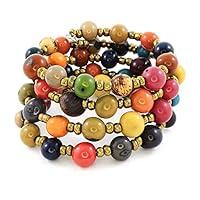 Algopix Similar Product 12 - Colorful Memory Wire Bracelet with Acai