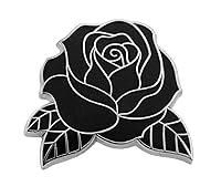 Algopix Similar Product 14 - Pinsanity Black Rose Enamel Lapel Pin