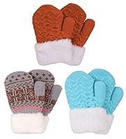 Algopix Similar Product 18 - Set of 3 Kids Sherpa Lined Knit