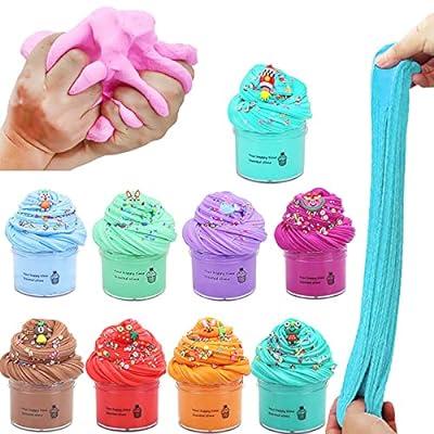 8 Packs Dual Color Foam Ball Butter Slime Kit,Non Sticky,Super Soft Sludge  Toy,Birthday Gifts for Kids,DIY Putty Slime Party Favor for Girls & Boys