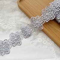 Algopix Similar Product 6 - 3D Flower Lace Trim Pearl Embroidered