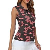 Algopix Similar Product 3 - Irisjudy Pink Chinese Loong Womens