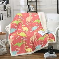 Algopix Similar Product 2 - Girls Dinosaur Throw Blanket 40X50