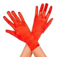 Algopix Similar Product 12 - Music Legs Wrist Length Satin Gloves Red