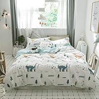 Algopix Similar Product 2 - BuLuTu Cartoon Dinosaur Duvet Cover Set