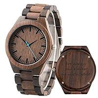 Algopix Similar Product 9 - Custom Engraved Wooden Watch for Men