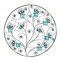 Algopix Similar Product 3 - Peacock Plumes Circular Candle Wall