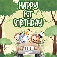 Algopix Similar Product 11 - Happy 1st Birthday Jungle Safari Zoo