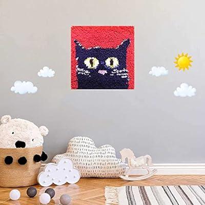 Latch Hook Pillowcase Kits Cartoon Color Bird House Latch Hook kit Cushion  Throw Pillow Embroidery Craft Kits for Beginner DIY Latch Hook Rug Kit with