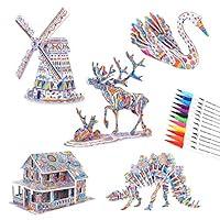 Algopix Similar Product 9 - BEARUN 3D Coloring Puzzle Set Arts and