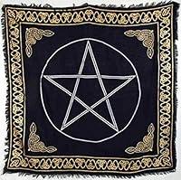Algopix Similar Product 10 - AzureGreen Gold Bordered Pentagram