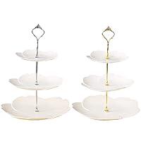 Algopix Similar Product 15 - 3 Tier White Cupcake Stands 2 Pack