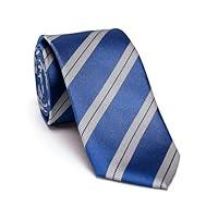 Algopix Similar Product 3 - Royal Blue Silver Grey Striped Necktie