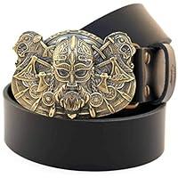 Algopix Similar Product 4 - Leather belt with brass buckle Viking