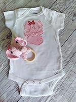 Algopix Similar Product 19 - Baby Pink Elephant Embroidery Onesie