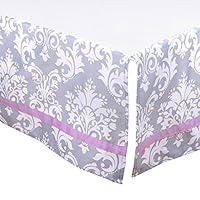 Algopix Similar Product 14 - Grey Damask Tailored Crib Dust Ruffle