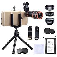 Algopix Similar Product 1 - Cell Phone Camera Zoom Lens Kit 4 in 1