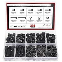 Algopix Similar Product 7 - DYWISHKEY 226 Pieces M5 Black Screws