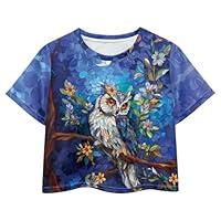 Algopix Similar Product 19 - Pointodoor Owl Girls Crop Shirt Kids