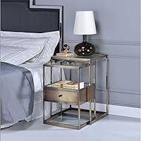 Algopix Similar Product 15 - Benzara Metal Nesting Tables with Glass