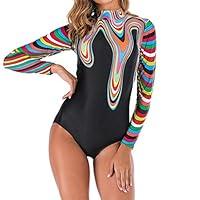 Algopix Similar Product 4 - Tomppy Women Long Sleeve Swimsuits
