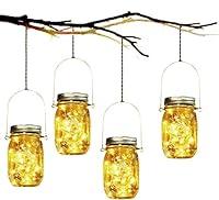 Algopix Similar Product 5 - Solar Mason Jar Light 20Leds String