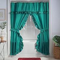 Algopix Similar Product 19 - Stoneberry Home Ruffled Shower Curtain