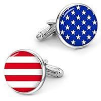 Algopix Similar Product 16 - Kooer American Flag Cufflinks Flag of