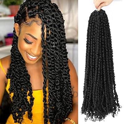 3 Packs Passion Twist Hair 24 Inch Pre-Twisted Crochet Passion Twisted  Crochet Braids Hair Pre-Looped Synthetic Long Bohemian Twist Hair With  Curls