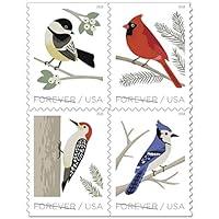 Algopix Similar Product 12 - Birds in Winter 2018 Forever Stamps