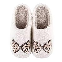 Algopix Similar Product 9 - Bow Slippers for Women Brown Bow Tie