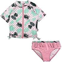Algopix Similar Product 5 - SwimZip Girl Short Sleeve Rash Guard
