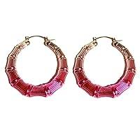 Algopix Similar Product 13 - 80s 90s Large Bamboo Hoop Earrings Hip