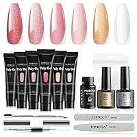 Algopix Similar Product 10 - TOMICCA Poly Nail Gel Kit 6 Glitter