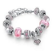 Algopix Similar Product 18 - Long Way Silver Tone Chain Pink Crystal