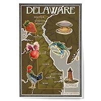 Algopix Similar Product 13 - Lantern Press Delaware Map and Icons