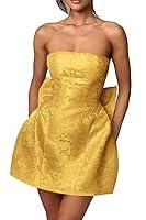 Algopix Similar Product 14 - Midiluy Strapless Gold Mini Homecoming