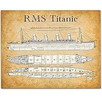 Algopix Similar Product 20 - Titanic Blueprints  11x14 Unframed