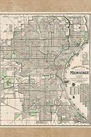 Algopix Similar Product 5 - Milwaukee Map Journal Vintage 1916 Map