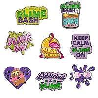 Algopix Similar Product 17 - I Love Slime Enamel Pin Set of 8 